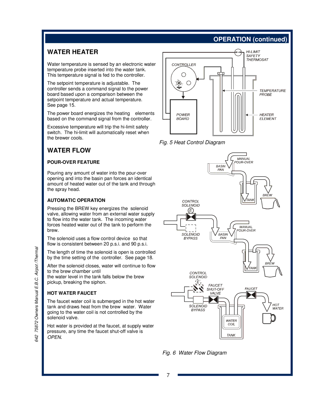 Bloomfield 1088, 1086, 1080, 1082XL owner manual Water Heater 