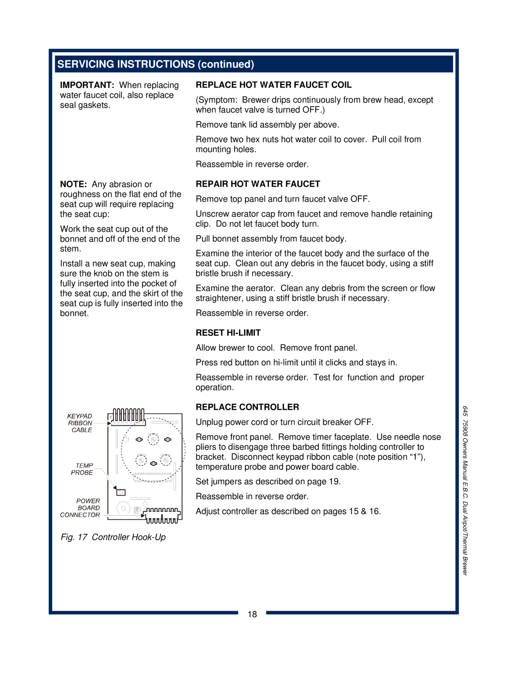 Bloomfield 1091, 1092, 1090, 1093 owner manual Controller Hook-Up 