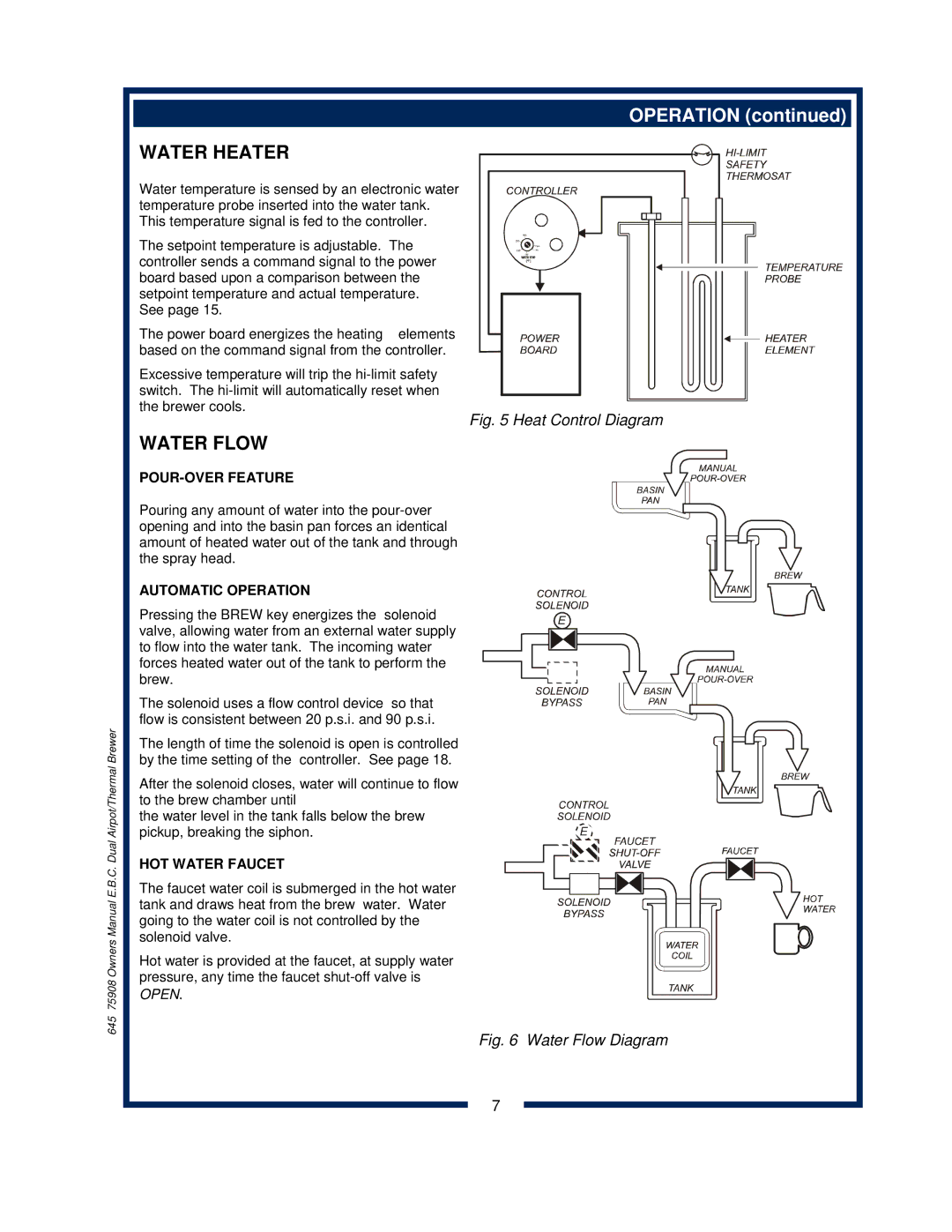 Bloomfield 1092, 1091, 1090, 1093 owner manual Water Heater 