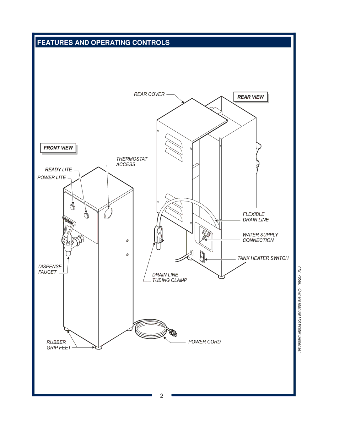 Bloomfield 1222 1, 1226, 222CA, 1225 owner manual Features and Operating Controls 