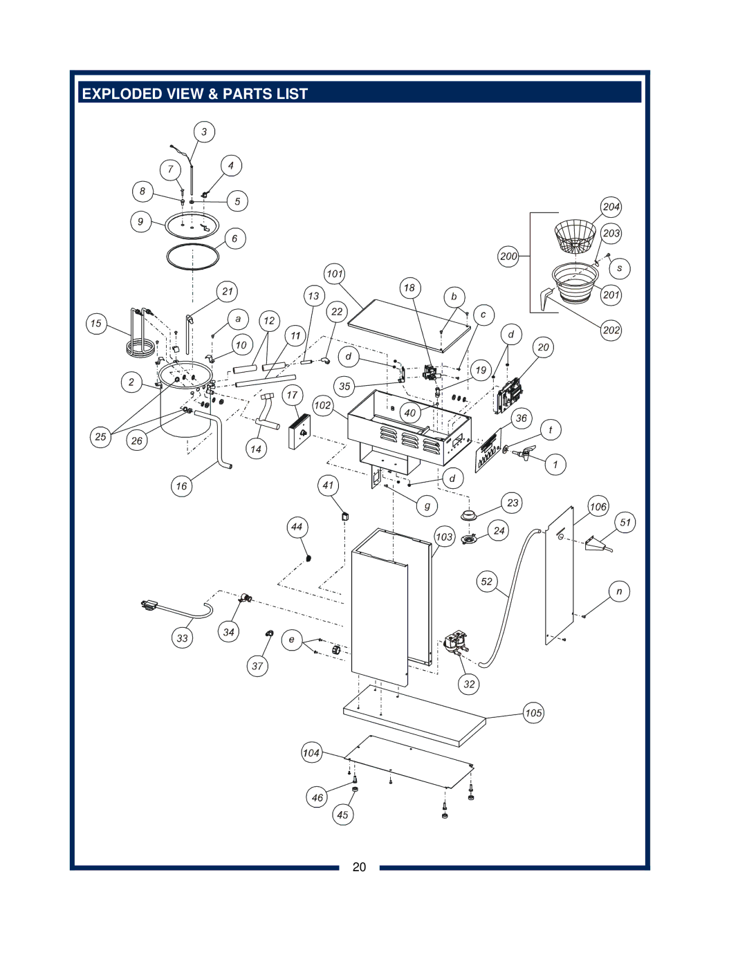 Bloomfield 2030 owner manual Exploded View & Parts List 