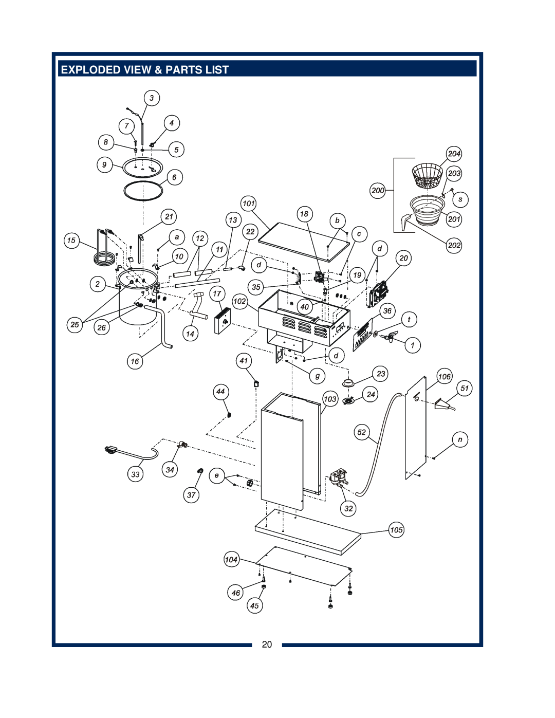 Bloomfield 2030 owner manual Exploded View & Parts List 