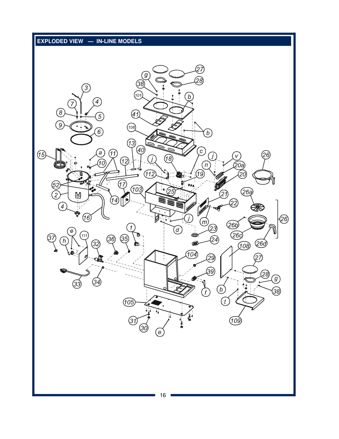 Bloomfield 2212, 2216EX, 2274EX, 2272 owner manual Exploded View IN-LINE Models 