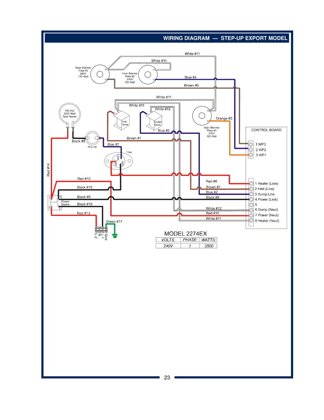 Bloomfield 2216EX, 2274EX, 2212, 2272 owner manual Wiring Diagram STEP-UP Export Model 