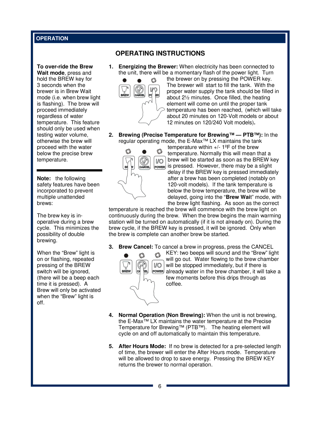 Bloomfield 2212, 2216EX, 2274EX, 2272 owner manual Operating Instructions, Operation 