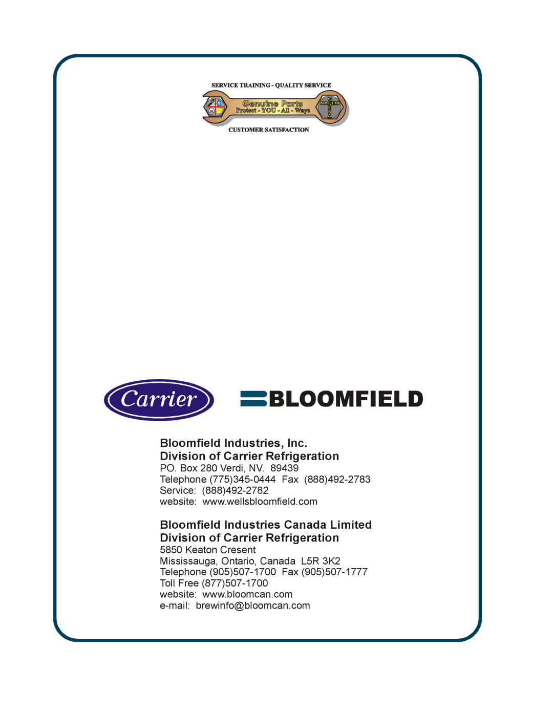 Bloomfield 8748 manual 