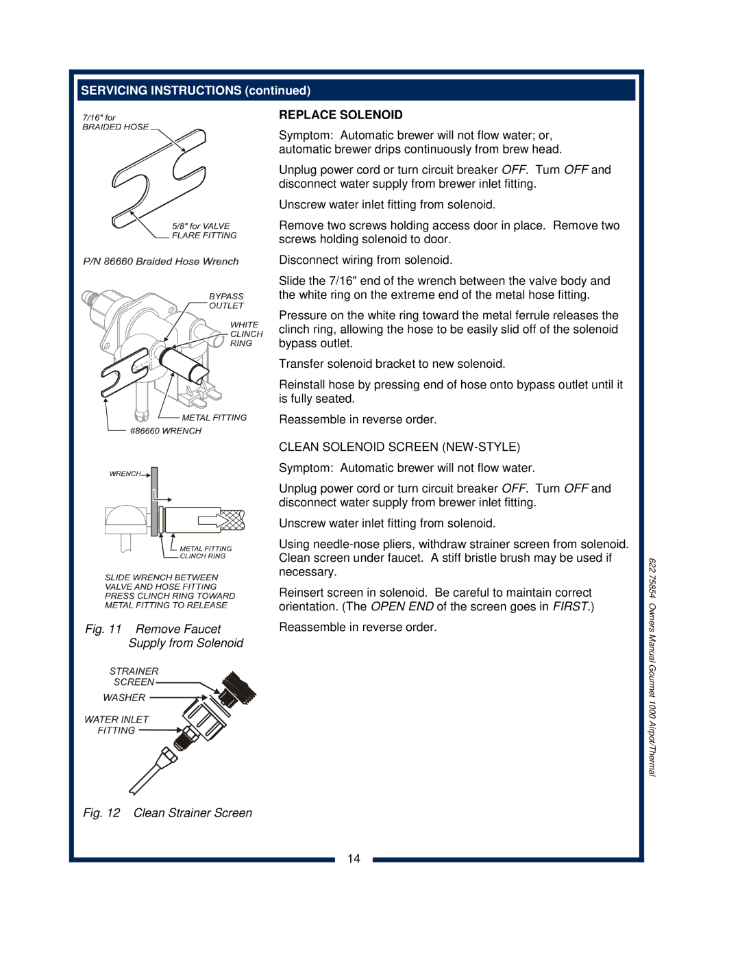 Bloomfield 8778, 8785, 8783, 8786, 8780, 8788, 8782 owner manual Remove Faucet Supply from Solenoid, Replace Solenoid 