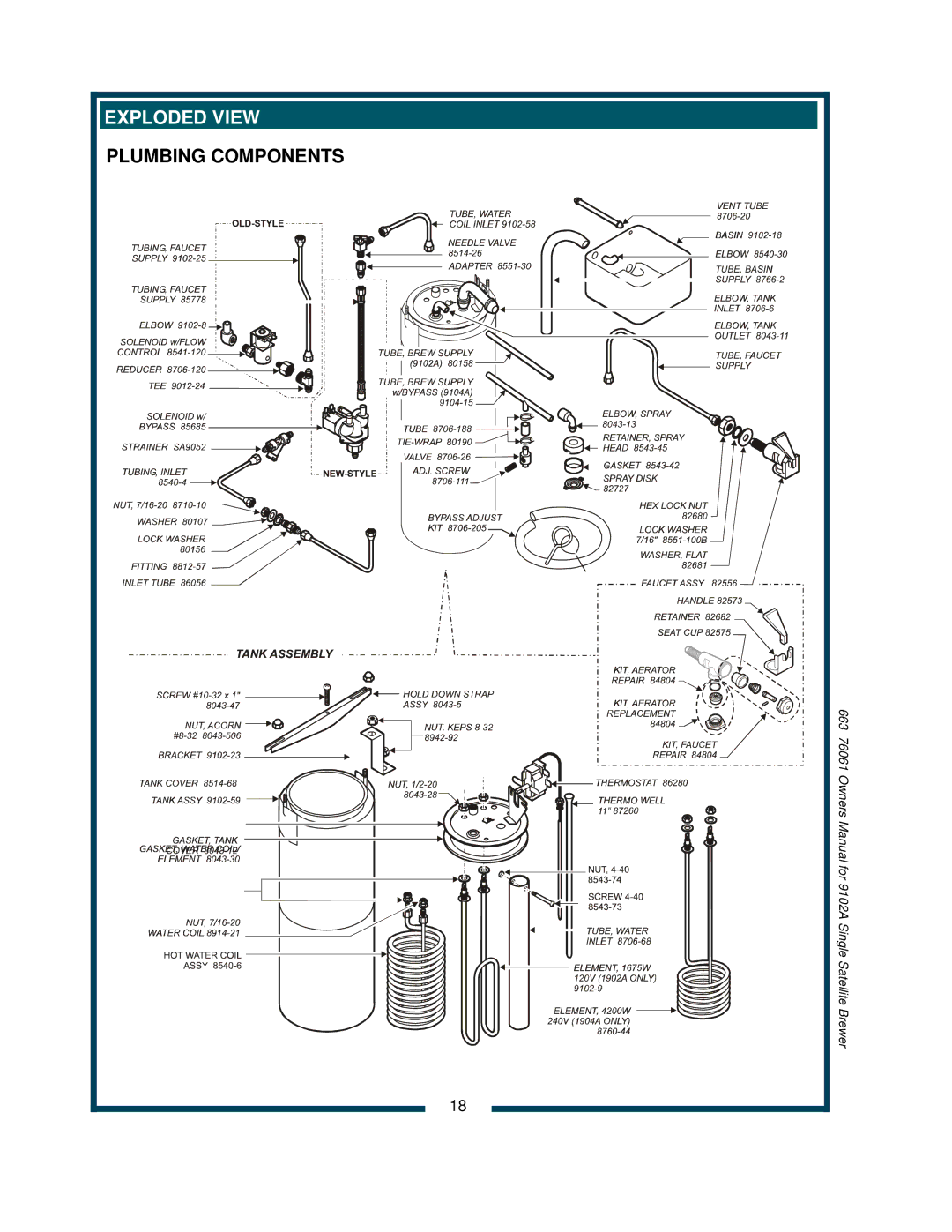 Bloomfield 9102A, 9104A owner manual Exploded View 