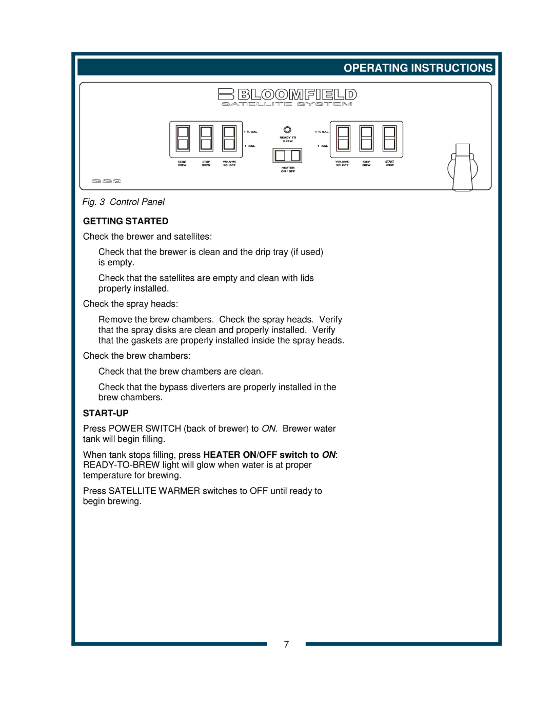 Bloomfield 9220 9221 owner manual Operating Instructions, Getting Started, Start-Up 