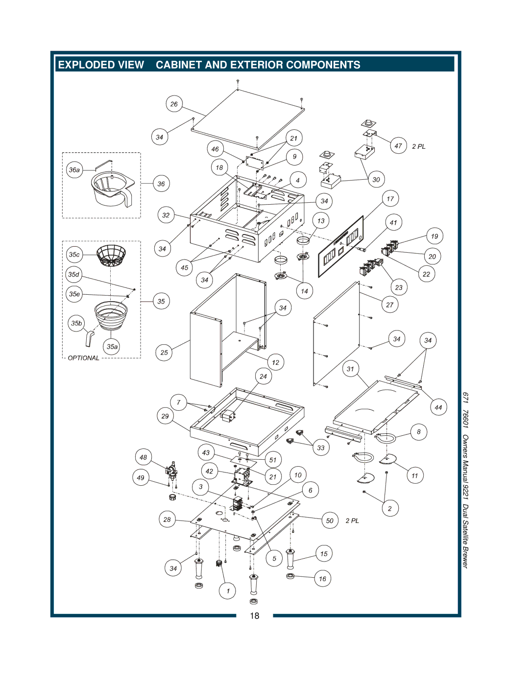 Bloomfield 9221, 9220 owner manual Exploded View Cabinet and Exterior Components 