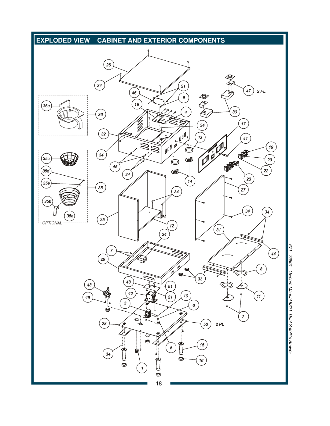 Bloomfield 9221, 9220 owner manual Exploded View Cabinet And Exterior Components 