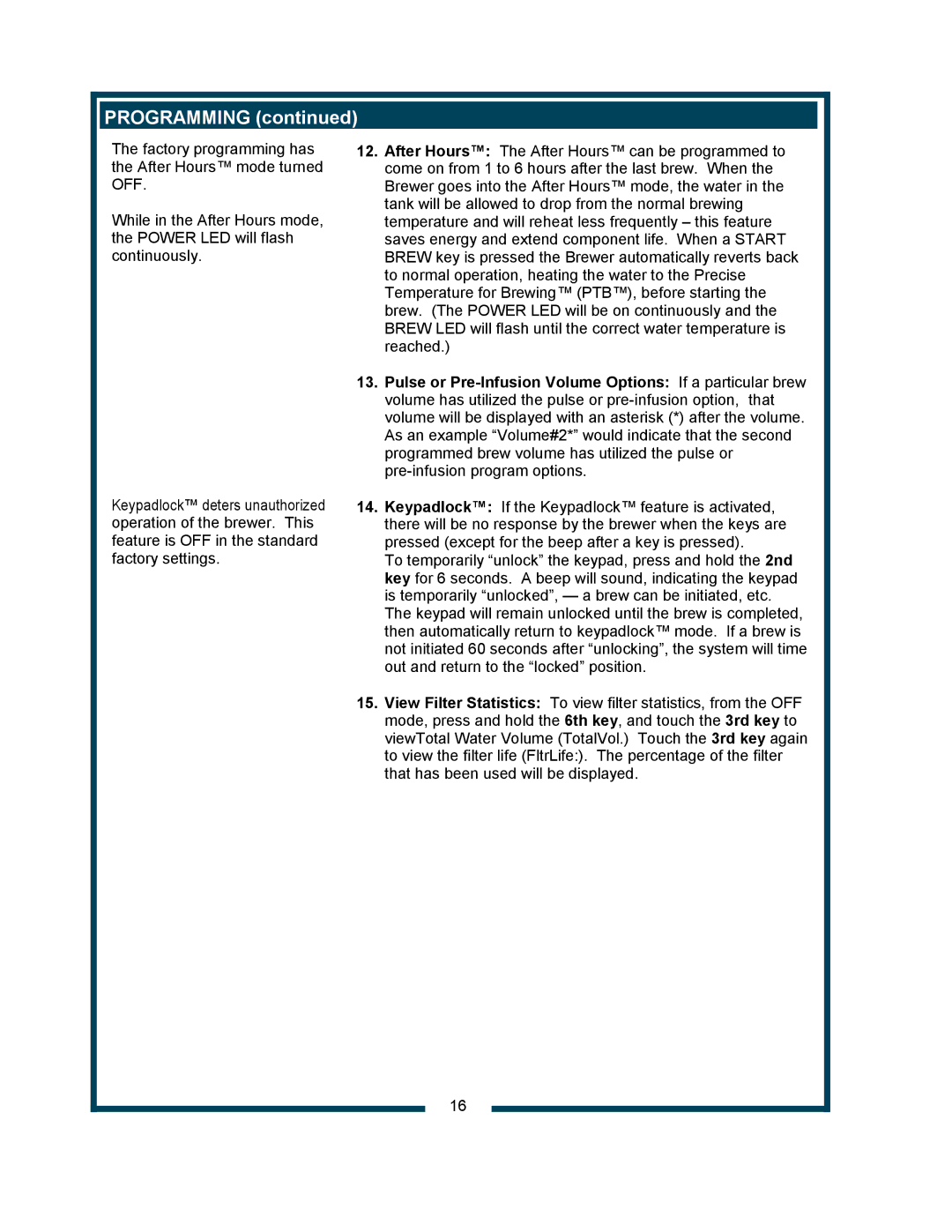 Bloomfield 9421 (SS2-HE) owner manual Programming 