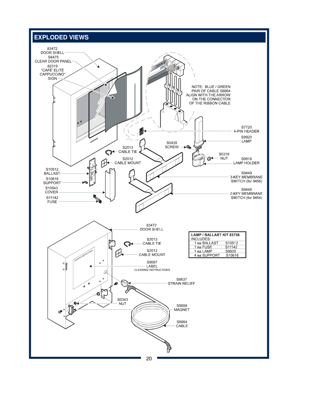 Bloomfield 9454, 9456 owner manual Exploded Views 