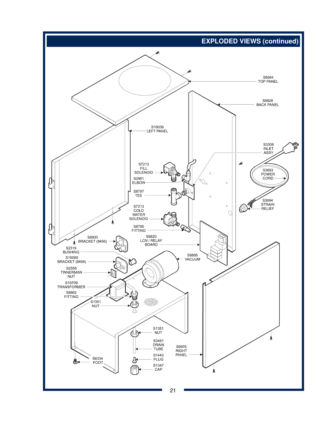 Bloomfield 9456, 9454 owner manual Exploded Views 