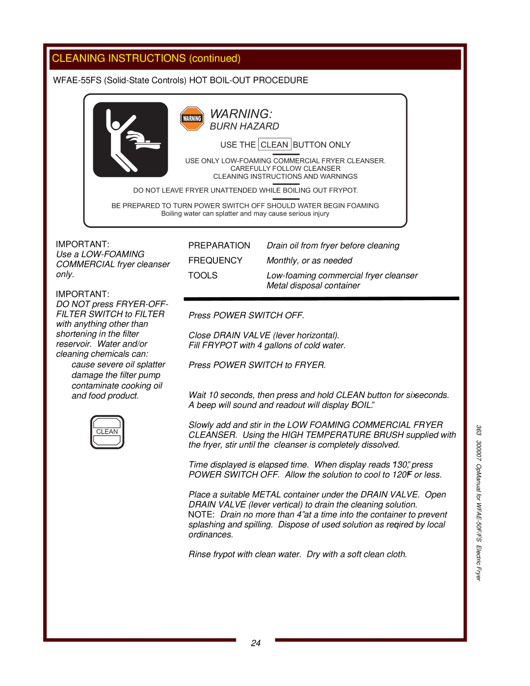 Bloomfield WFAE-55FS operation manual Preparation, Frequency, Tools 