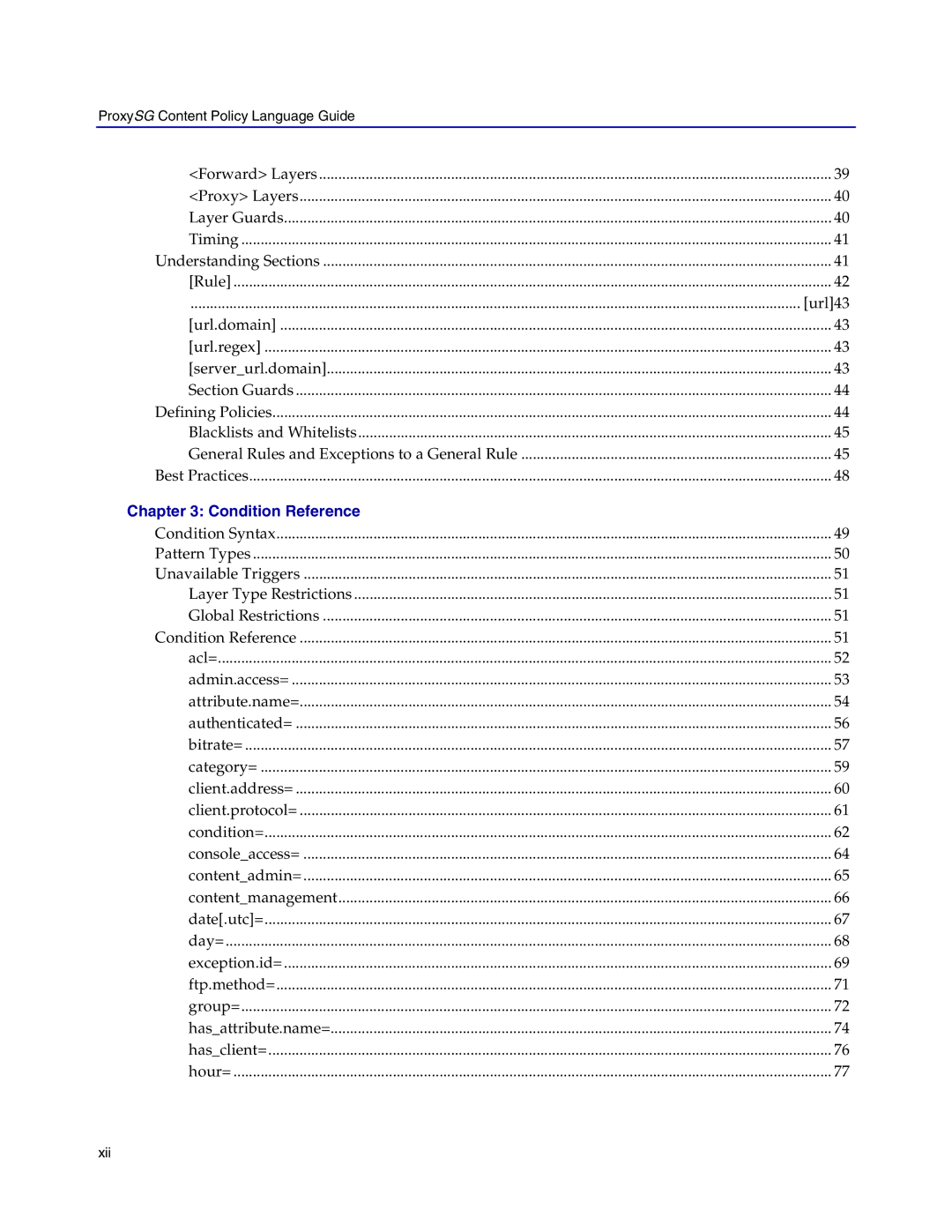 Blue Coat Systems Proxy SG manual Condition Reference 