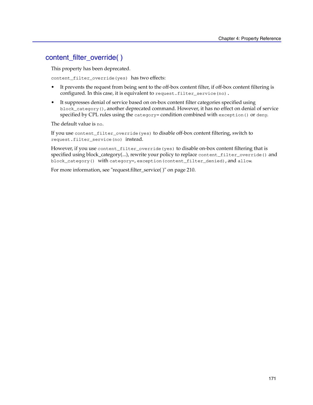 Blue Coat Systems Proxy SG manual Contentfilteroverride 