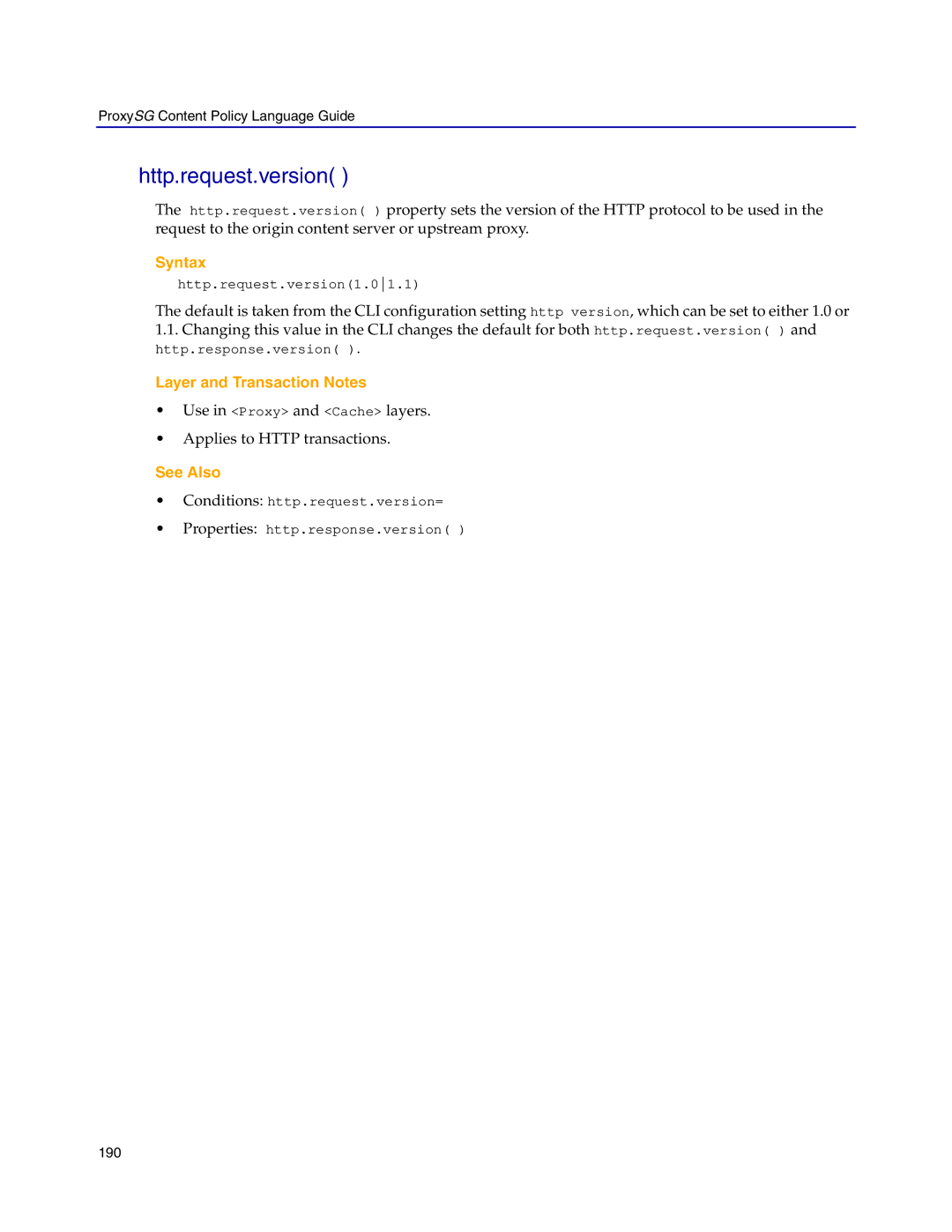 Blue Coat Systems Proxy SG manual Http.request.version 