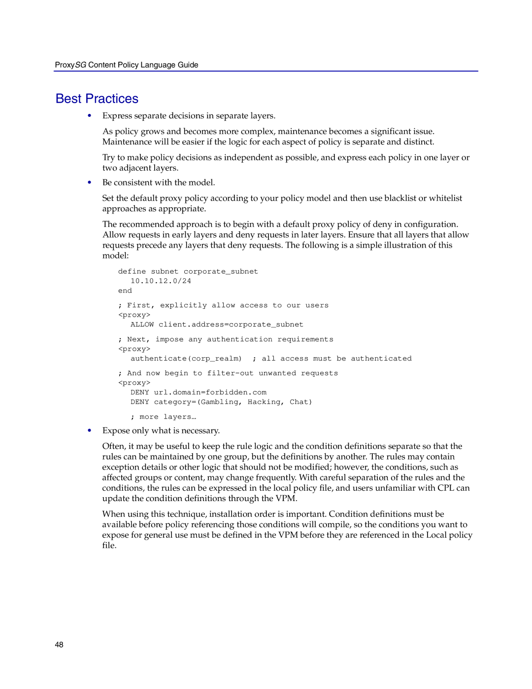 Blue Coat Systems Proxy SG manual Best Practices 