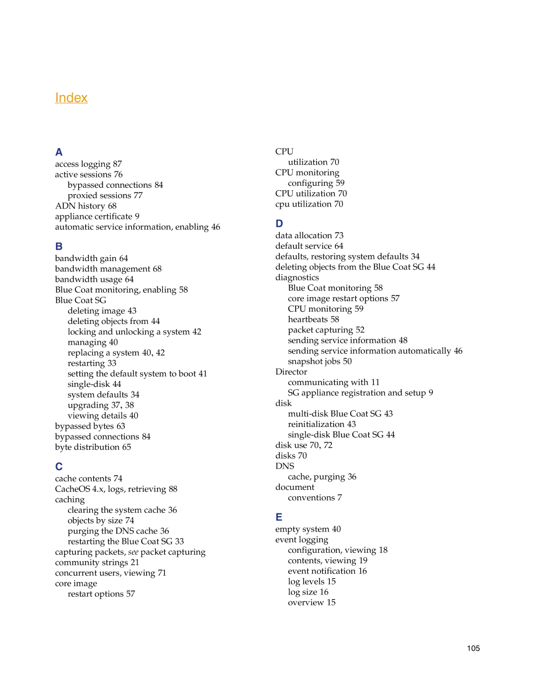 Blue Coat Systems Blue Coat Systems SG Appliance, SGOS Version 5.2.2 manual Index 