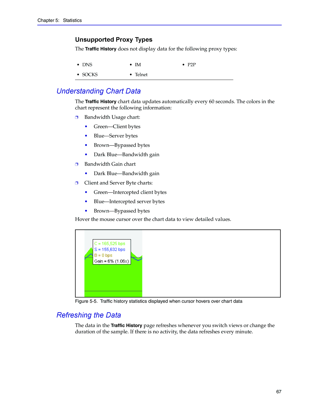 Blue Coat Systems Blue Coat Systems SG Appliance, SGOS Version 5.2.2 Understanding Chart Data, Unsupported Proxy Types 