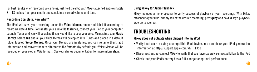 Blue Microphones manual Troubleshooting, Recording Complete. Now What?, Using Mikey for Audio Playback 