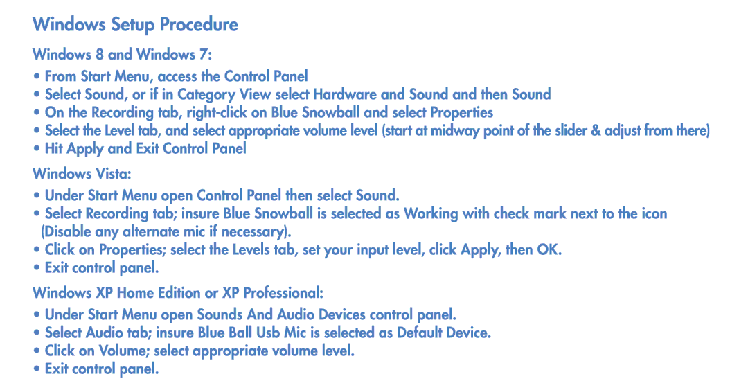 Blue Microphones SNOWBALL manual 