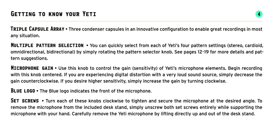 Blue Microphones YETI manual 