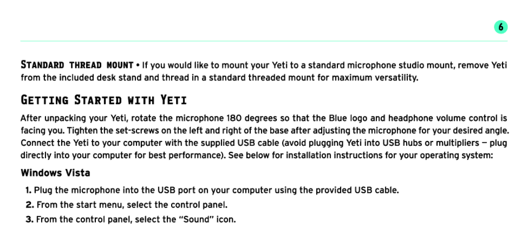 Blue Microphones YETI manual 