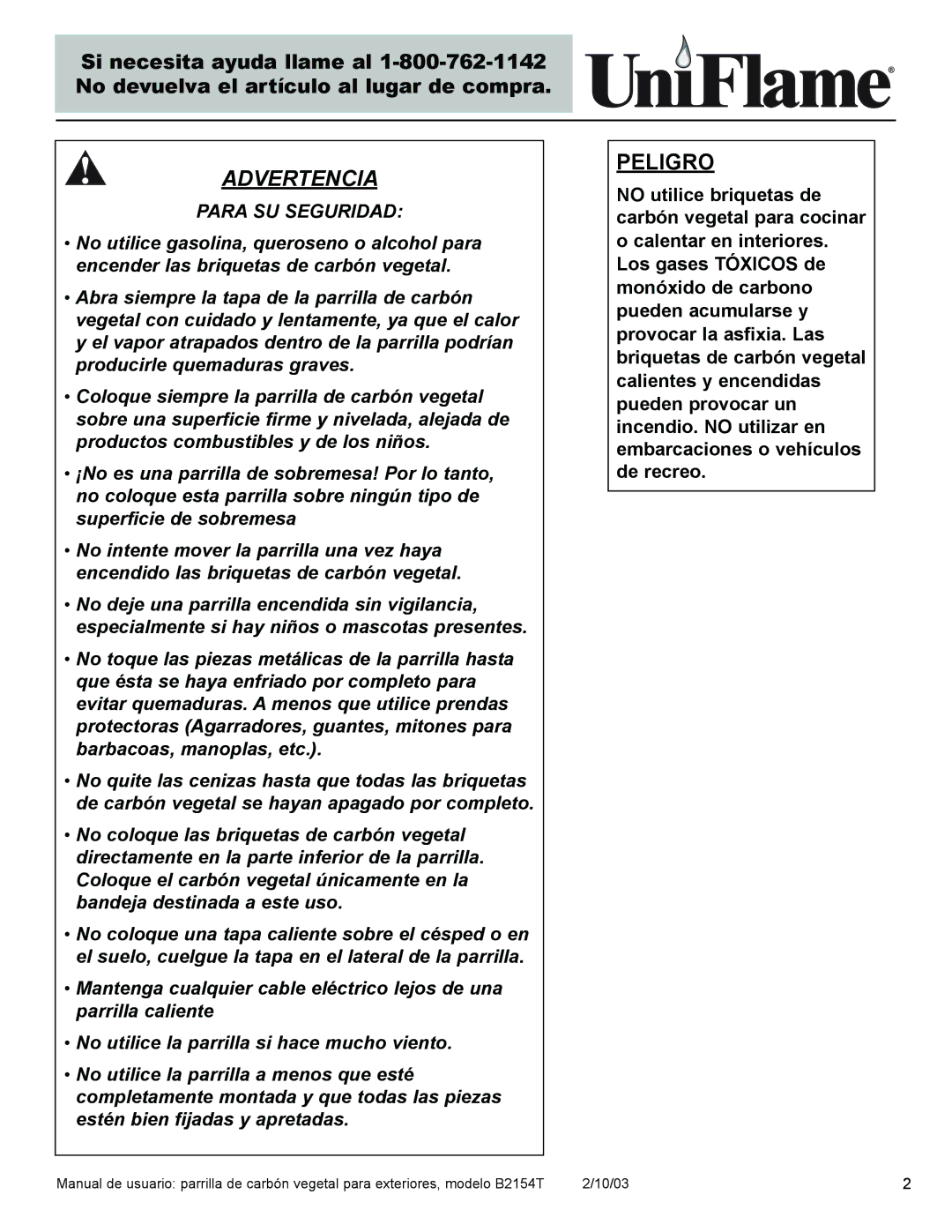 Blue Rhino B2154T owner manual Advertencia 