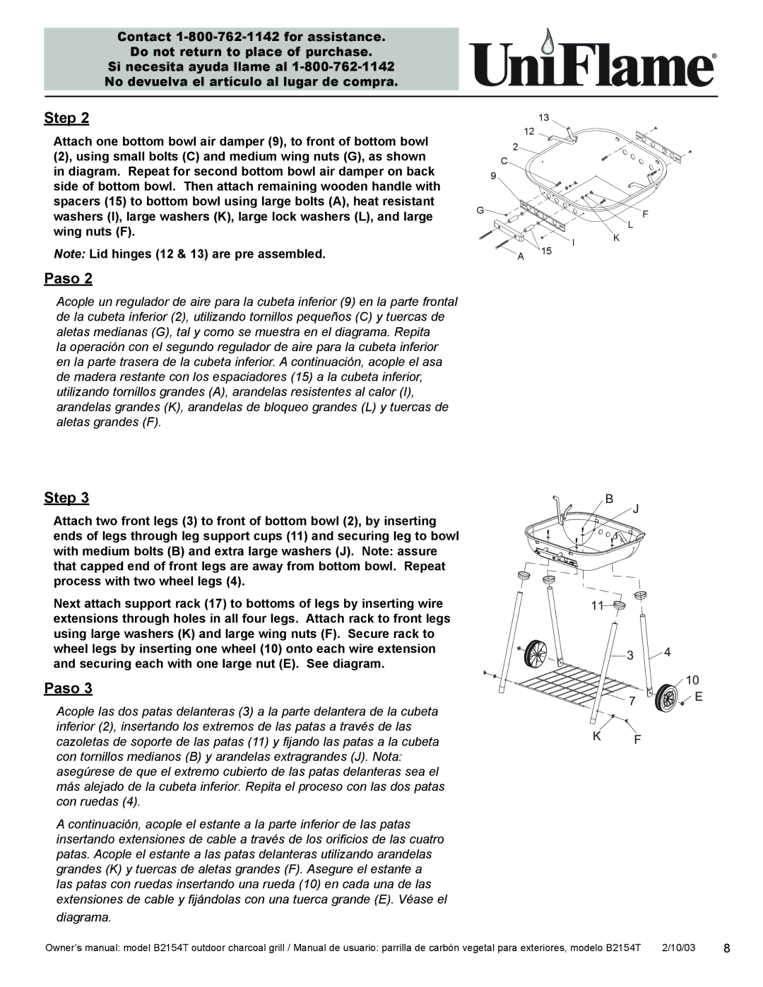 Blue Rhino B2154T owner manual Step 