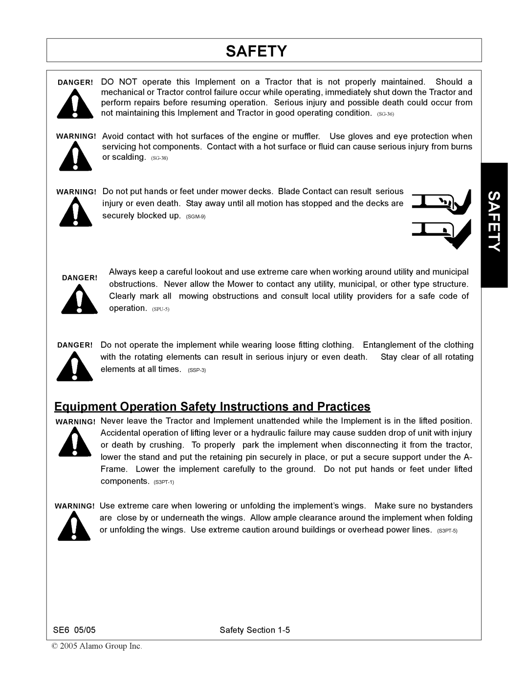 Blue Rhino FC-0007 manual Equipment Operation Safety Instructions and Practices 