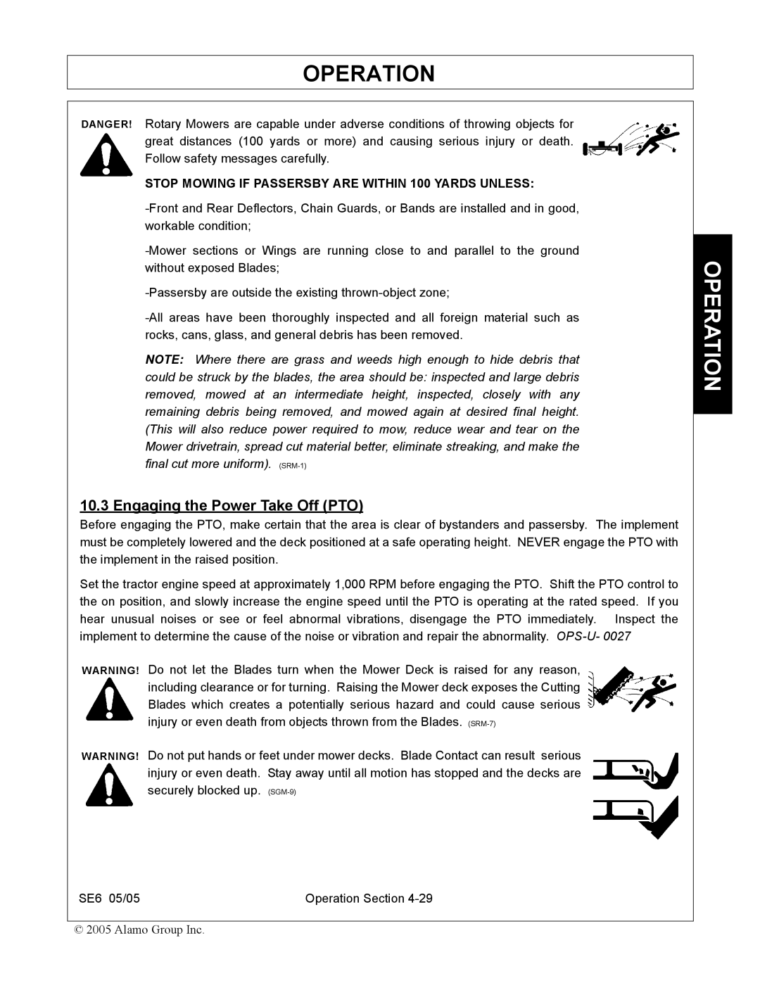 Blue Rhino FC-0007 manual Engaging the Power Take Off PTO 