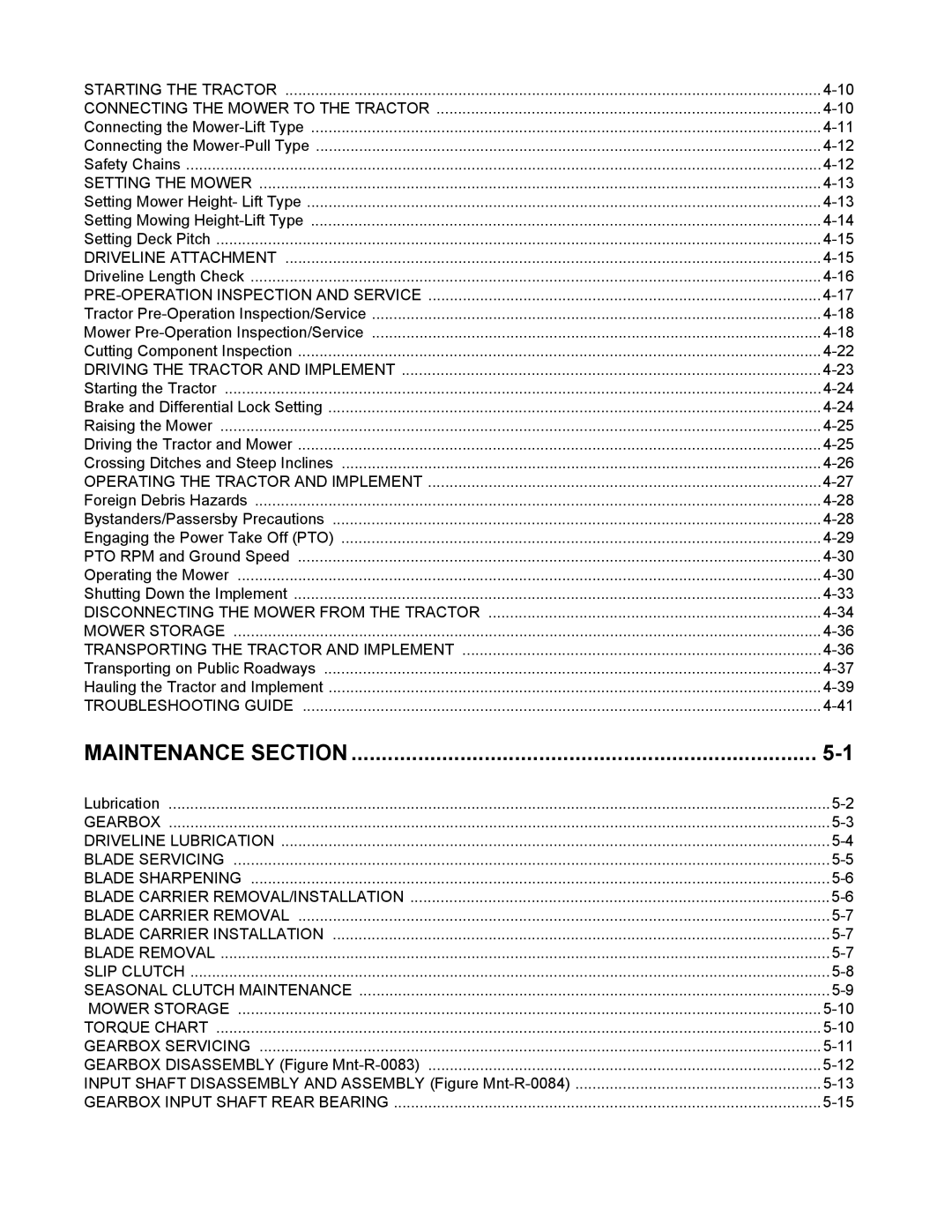 Blue Rhino FC-0007 manual Maintenance Section, PRE-OPERATION Inspection and Service 