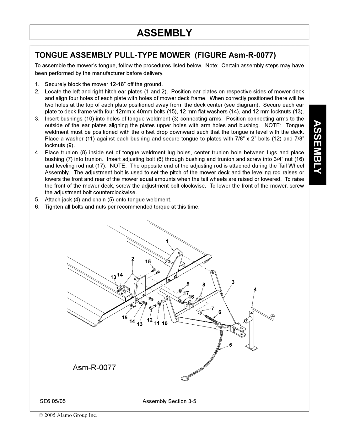 Blue Rhino FC-0007 manual Tongue Assembly PULL-TYPE Mower Figure Asm-R-0077 