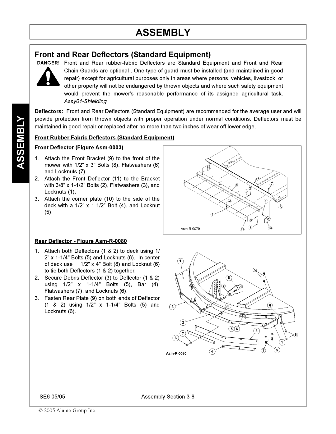 Blue Rhino FC-0007 manual Front and Rear Deflectors Standard Equipment, Assy01-Shielding 