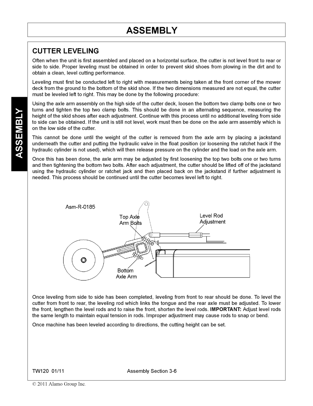 Blue Rhino FC-0024, FC-0025 manual Cutter Leveling 