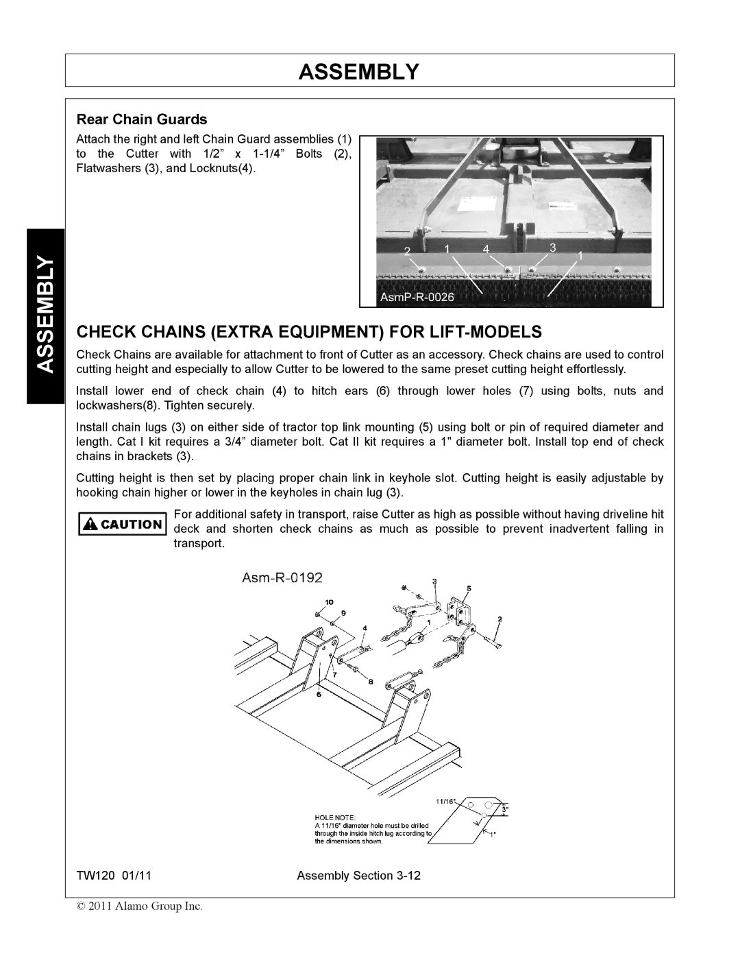 Blue Rhino FC-0024, FC-0025 manual Check Chains Extra Equipment for LIFT-MODELS, Rear Chain Guards 