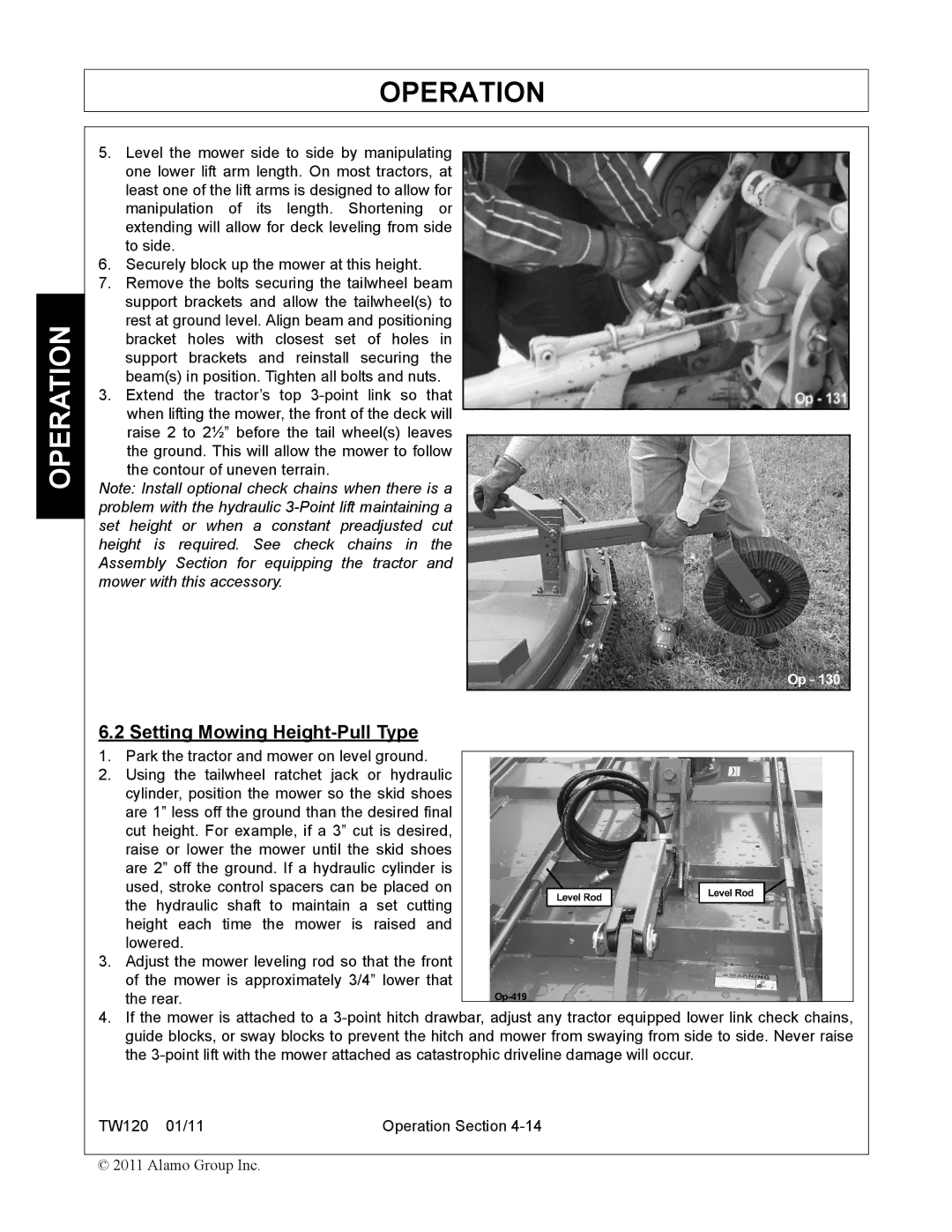 Blue Rhino FC-0024, FC-0025 manual Setting Mowing Height-Pull Type 