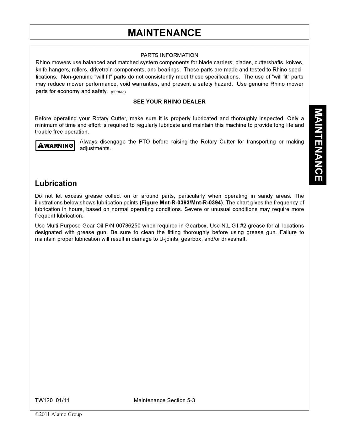 Blue Rhino FC-0025, FC-0024 manual Lubrication 