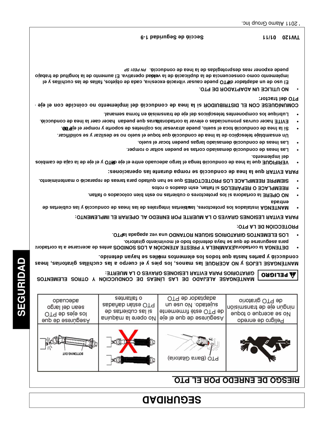 Blue Rhino FC-0024, FC-0025 manual PTO EL POR Enredo DE Riesgo, PTO LA DE Protección 