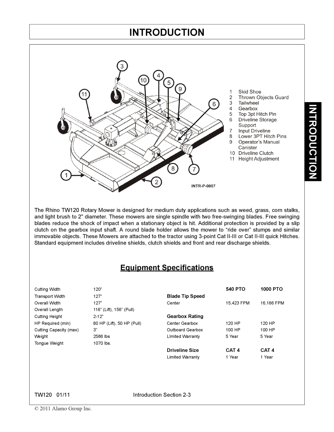 Blue Rhino FC-0025, FC-0024 manual Equipment Specifications 