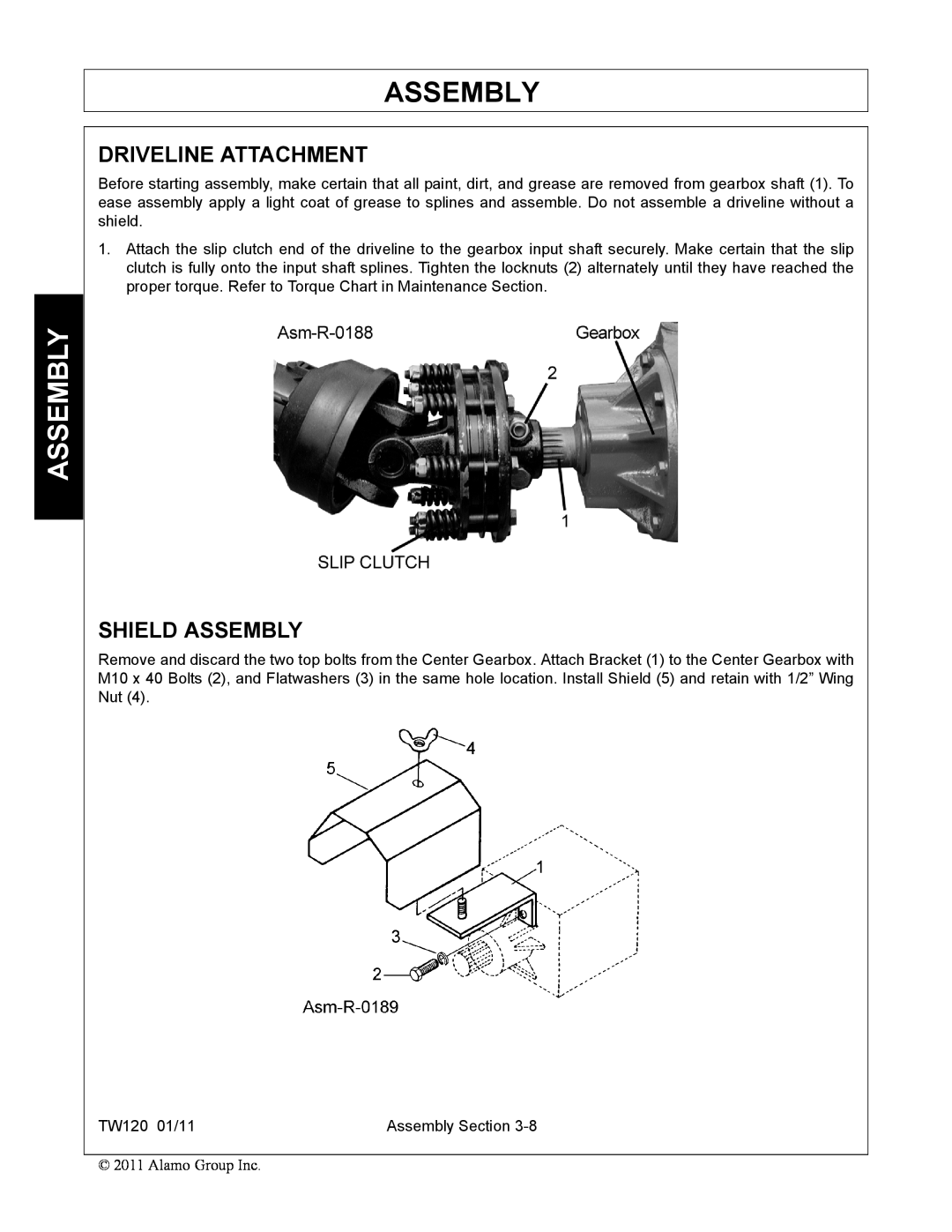 Blue Rhino FC-0024, FC-0025 manual Driveline Attachment, Shield Assembly 