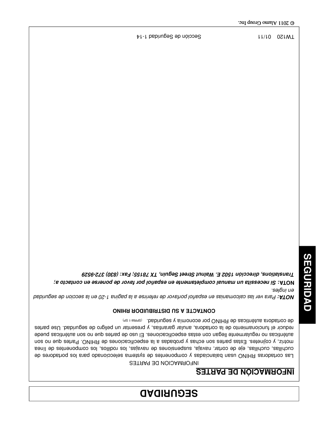 Blue Rhino FC-0025, FC-0024 manual Seguridad, Partes De Información 