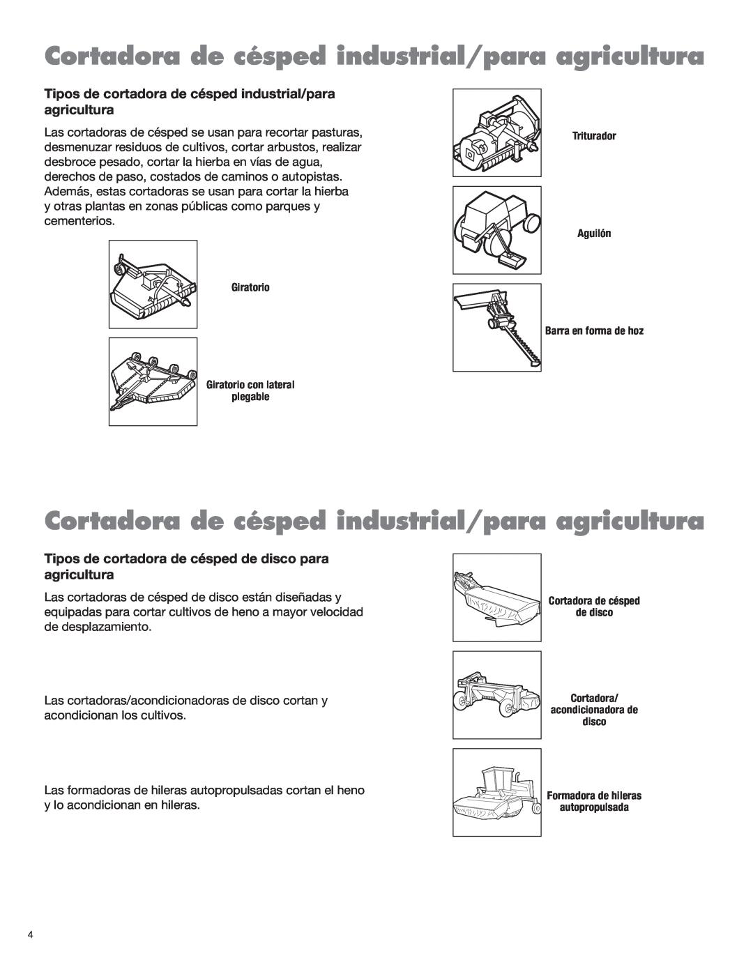 Blue Rhino FC-0024, FC-0025 manual Cortadora de césped industrial/para agricultura 