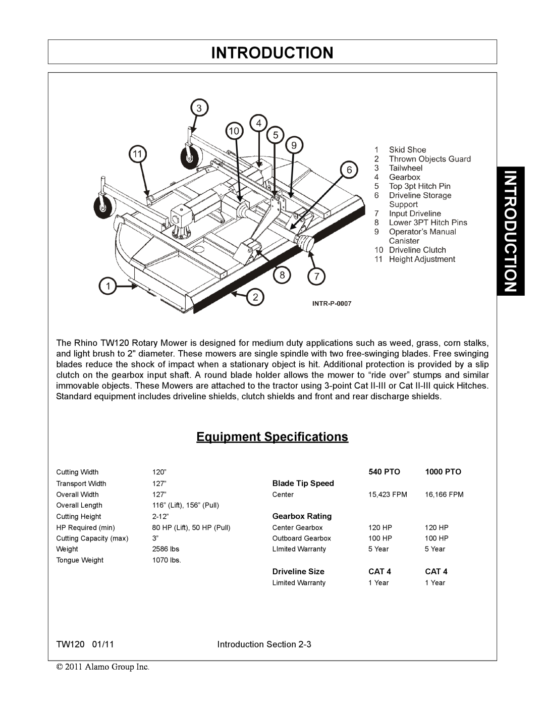 Blue Rhino FC-0025, FC-0024 manual Equipment Specifications, Introduction 