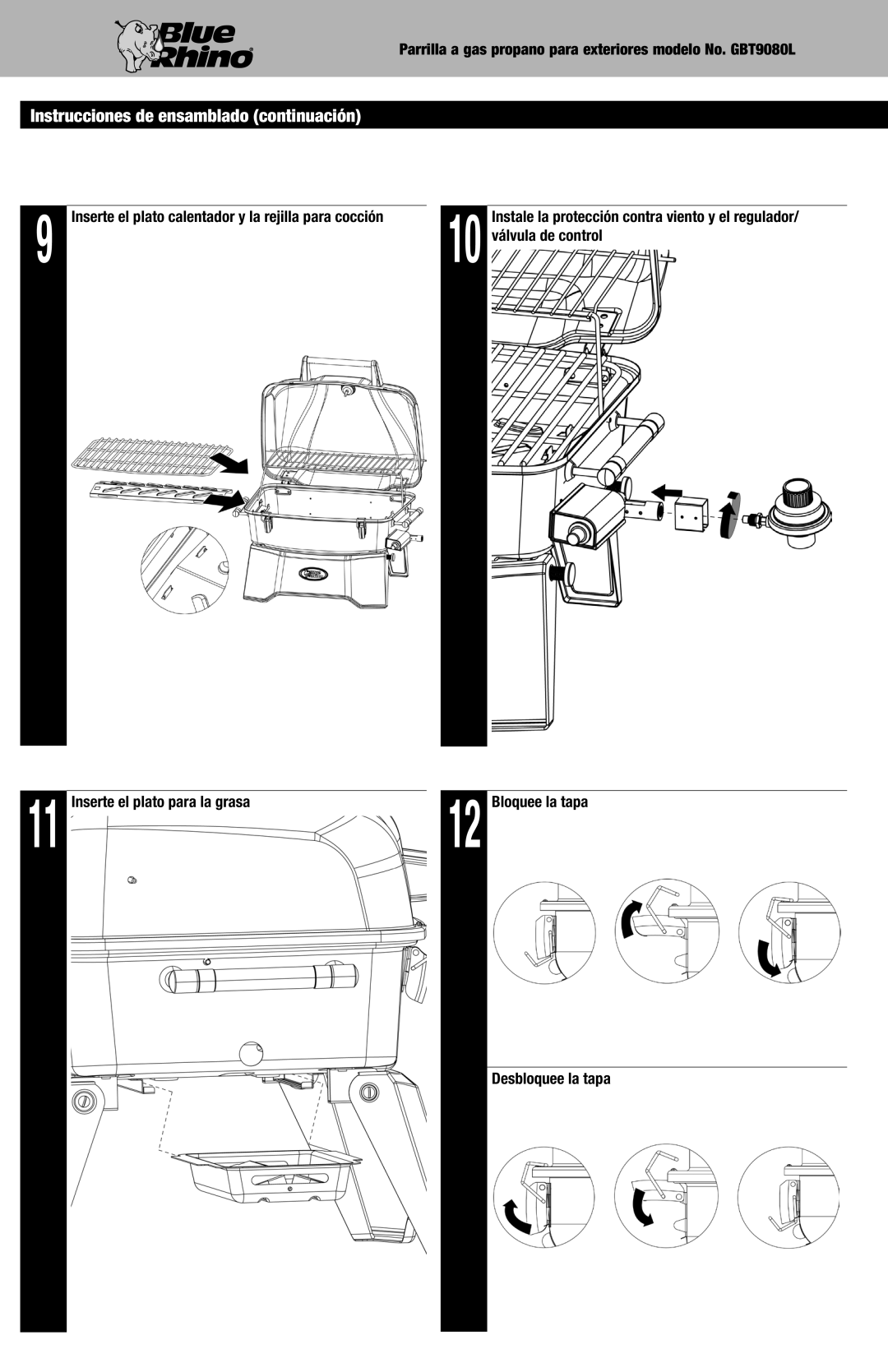 Blue Rhino GBT9080L owner manual Instrucciones de ensamblado continuación, Válvula de control 