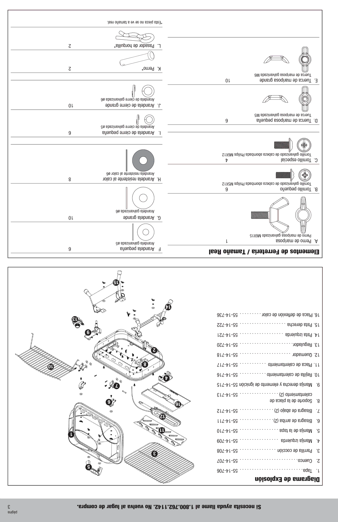 Blue Rhino NBC1218G owner manual Explosión de Diagrama 