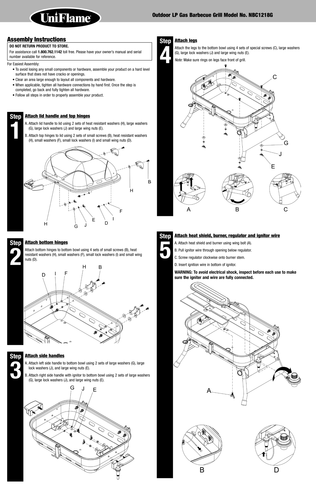 Blue Rhino NBC1218G owner manual Assembly Instructions 