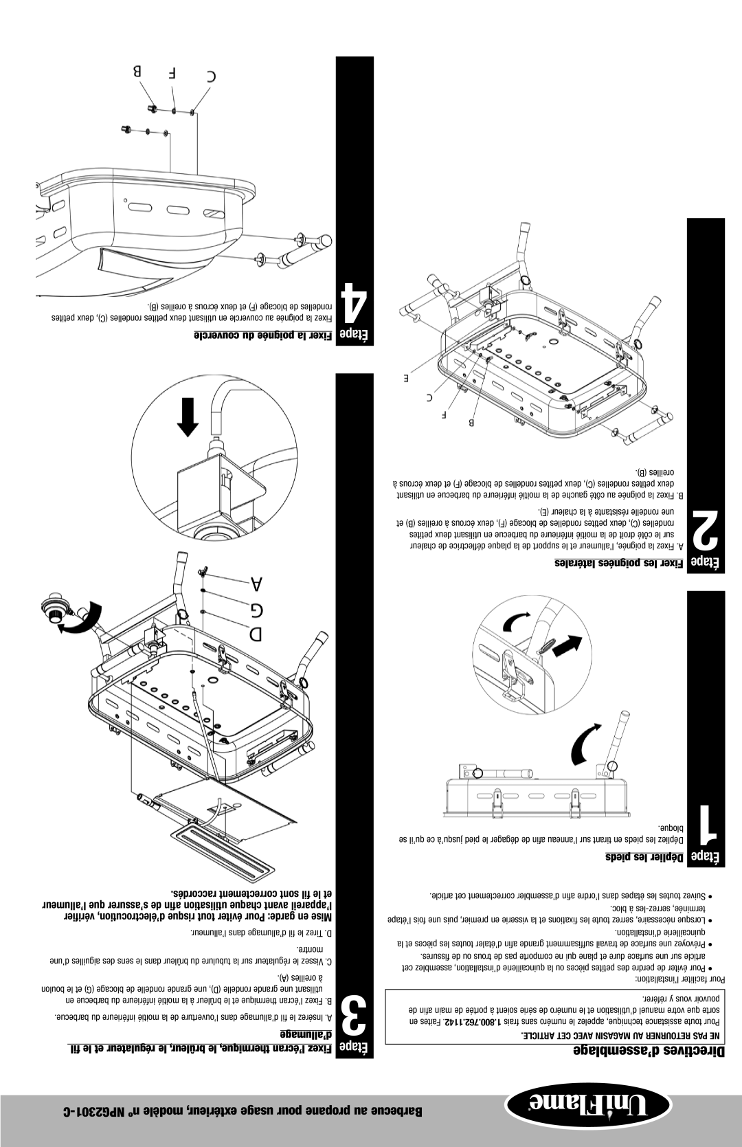 Blue Rhino NPG2301-C Couvercle du poignée la Fixer, Raccordés correctement sont fil le et, Latérales poignées les Fixer 